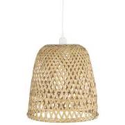 Hængelampe m/bambusflet ledning L:170 cm