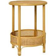 Bord rund m/2 flettede bordplader og 4 ben rattan