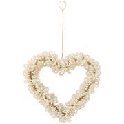Hjerte t/ophæng Fairytale Christmas m/hvide perler