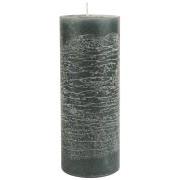 Rustic candle moss green Ø:7 H:18