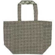Bag reversible grey w/malva block pattern