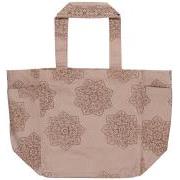 Bag reversible rosa malva w/flower pattern