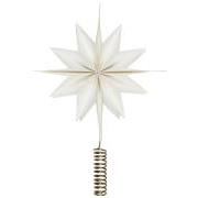 Top star f/Christmas tree paper white w/brass coloured holder Ø:25 cm