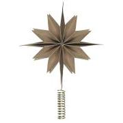 Top star f/Christmas tree paper natural w/brass coloured holder Ø:25 cm
