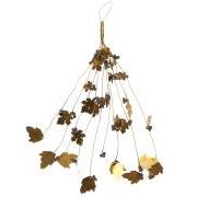 Hanger w/leaves and dark grey wooden beads