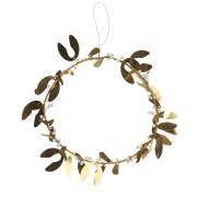 Wreath wire mistletoe w/white beads
