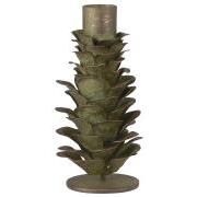 Candle holder f/2.2 cm candle cone green tones handmade