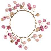 Napkin ring w/light pink wooden beads handmade inside Ø:5 cm