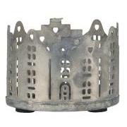 Candle holder f/tealight punched houses