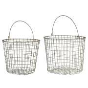 Basket set of 2 tall w/handle