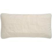 Pudebetræk t/gavlpude butter cream, forside quiltet, bagside m/bindebånd