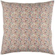 Cushion cover red, lilac, blue and brown flowers