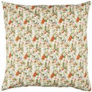 Cushion cover orange, rose and cream flowers