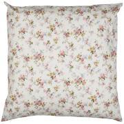 Cushion cover cream w/light pink, green, blue and white flowers
