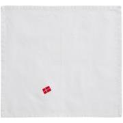 Stofserviet m/dansk flag hvid