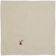 Napkin Tradition w/Christmas ornament on spruce twig linen coloured