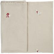 Table cloth Tradition square w/embroidered Christmas motifs linen colour