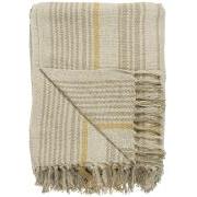 Plaid creme m/beige og mustard striber