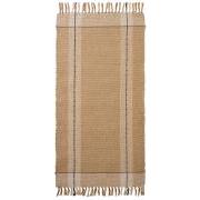 Gulvløber creme og beige m/sorte striber
