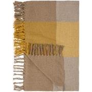 Plaid natur/hvide/gule tern