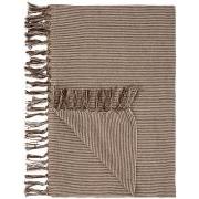 Plaid creme/mocca smalle striber