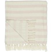 Hammam håndklæde m/frynser lyserøde striber
