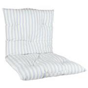 Mattress cushion Frederik w/dusty blue and white thin stripes