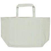 Bag reversible dusty blue w/white stripes and pattern linen colour inside