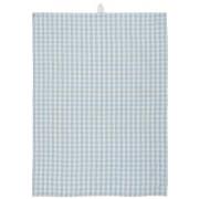 Tea towel Viggo light blue w/small natural coloured checks