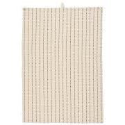 Tea towel Theo natural w/brown interwoven stripes