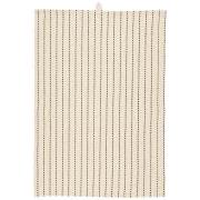 Tea towel Axel natural w/black interwoven stripes
