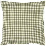 Cushion cover Arthur green w/small natural checks