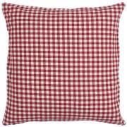 Cushion cover Asta red w/small natural checks
