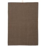 Tea towel Ernst dark brown w/thin natural stripes