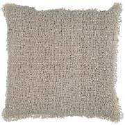 Cushion cover Toulouse coarsely woven w/fringed edges backside is cotton beige