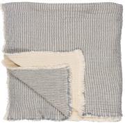 Bed spread Thy f/single bed ribbed light blue/off white striped front and off white backside