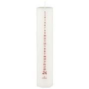 Christmas candle 1-24 white w/red numbers