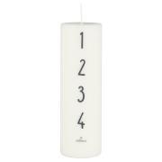 Advent candle 1-4 white w/anthracite grey numbers