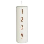 Advent candle 1-4 white w/brown numbers