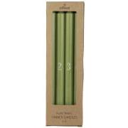 Advent candle 1-4 Box w/4 candles w/embossed numbers dusty green stearin Nordic Swan Eco-label