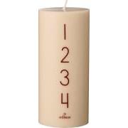 Adventslys 1-4 kit m/rødbrune tal stearin svanemærket