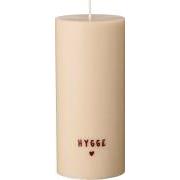 Bloklys m/Hygge kit m/rustic brown tryk stearin svanemærket