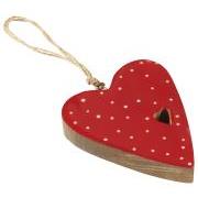 Heart for hanging small red w/white dots