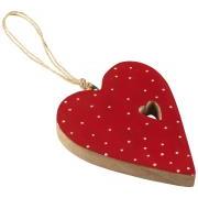 Heart for hanging large red w/white dots
