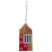 House for hanging w/red, white and grey pattern