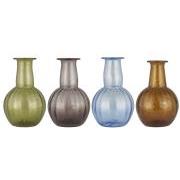 Vase rillet bred hals 4 ass farver UNIKA varierende størrelser