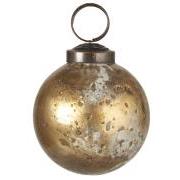 Christmas ornament pebbled glass white/brass look poor man’s silver