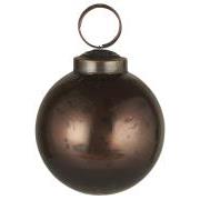 Christmas ornament pebbled glass rustic brown poor man’s silver