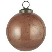 Christmas ornament pebbled glass faded rose