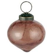 Christmas ornament pebbled glass onion shaped faded rose